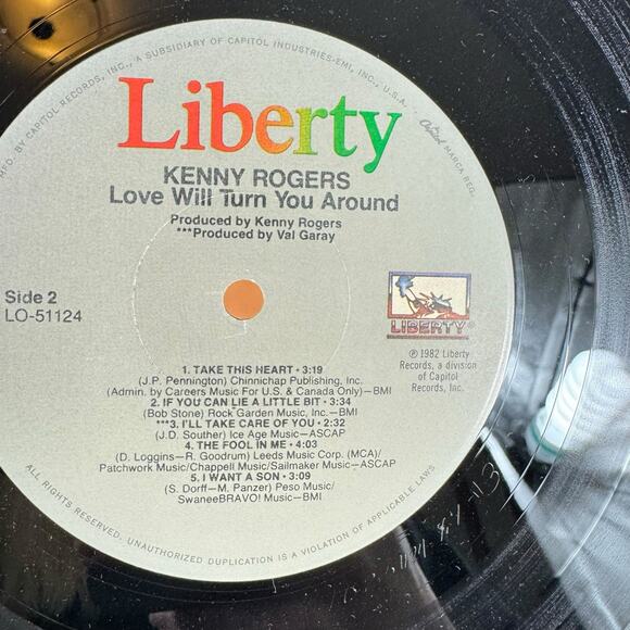 Vintage 1982 Kenny Rogers Love Will Turn You Around LP Vinyl Record - Picture 8 of 9